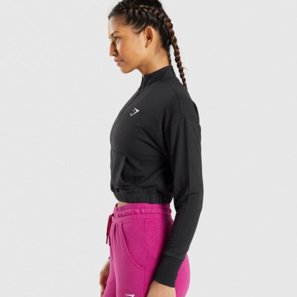 Gymshark Training Pippa Pullover Black Quarter Zip Top - Picture 3 of 7